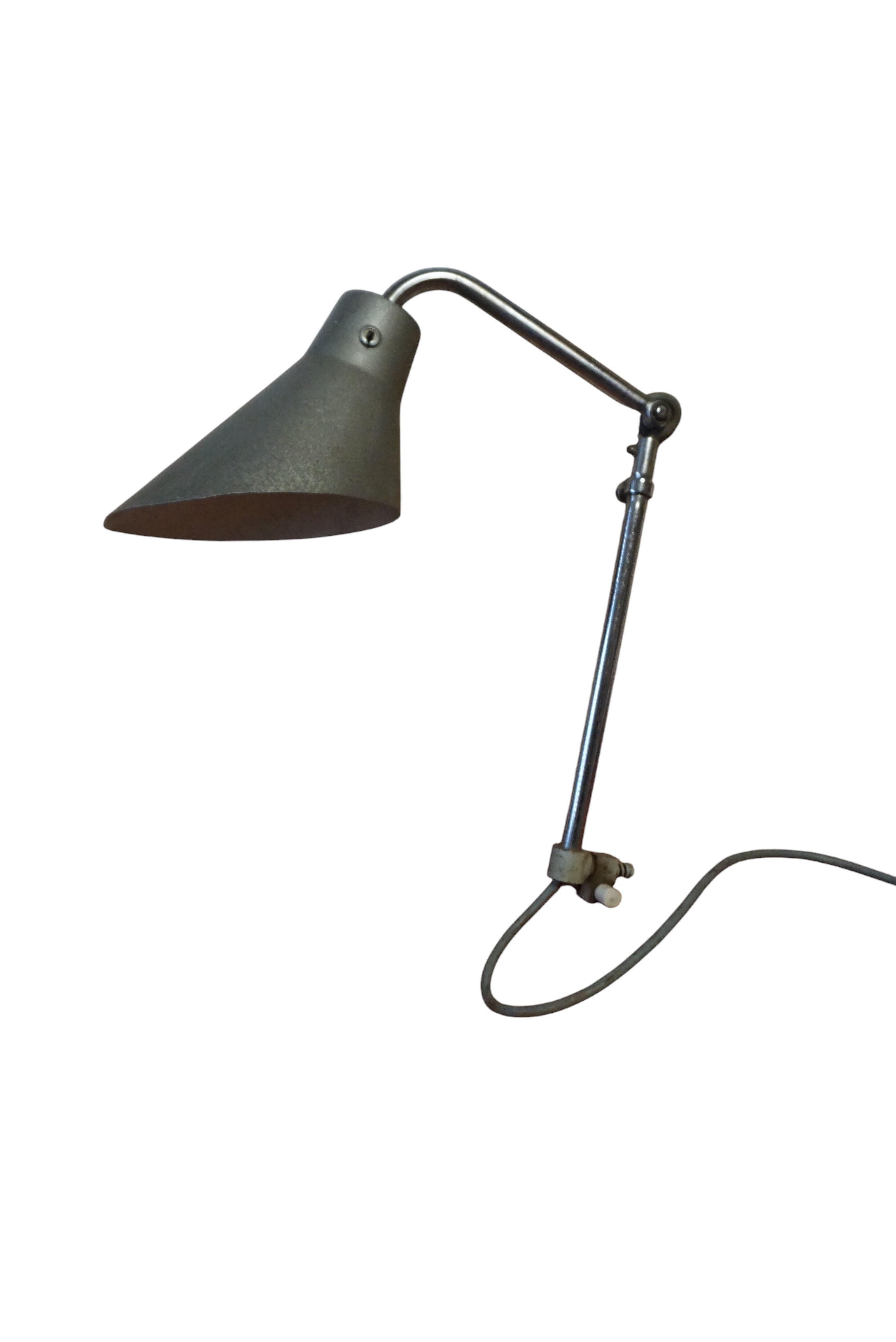 Model_210_Industrial_Clamp_Lamp_by_Alphonse_Pinoit_for_Ki·É·Klair,_French_Articulating_Workshop_Lamp,_1940s