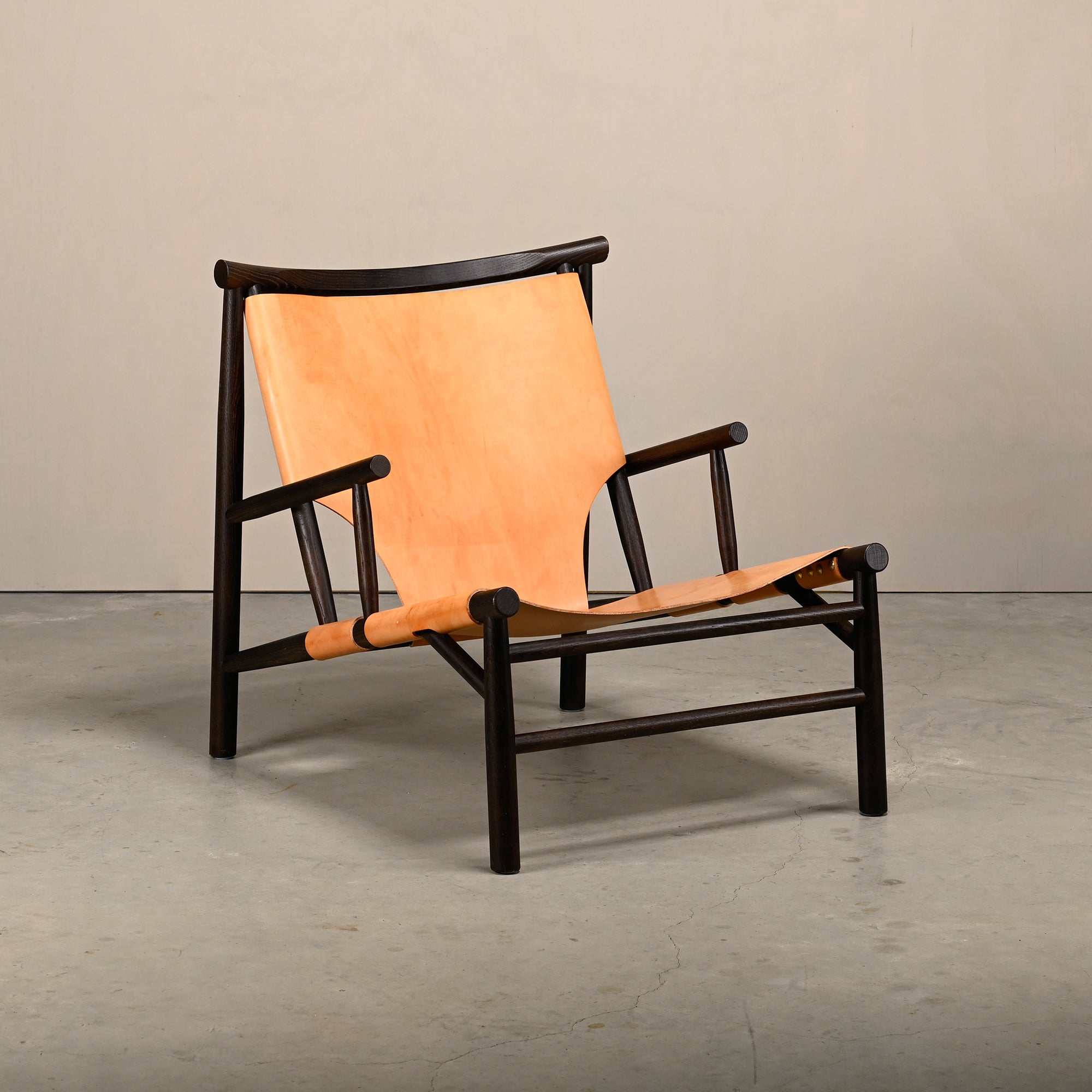Norr11_Samurai_Lounge_Chair_in_Oak_and_Saddle_Leather,_Denmark