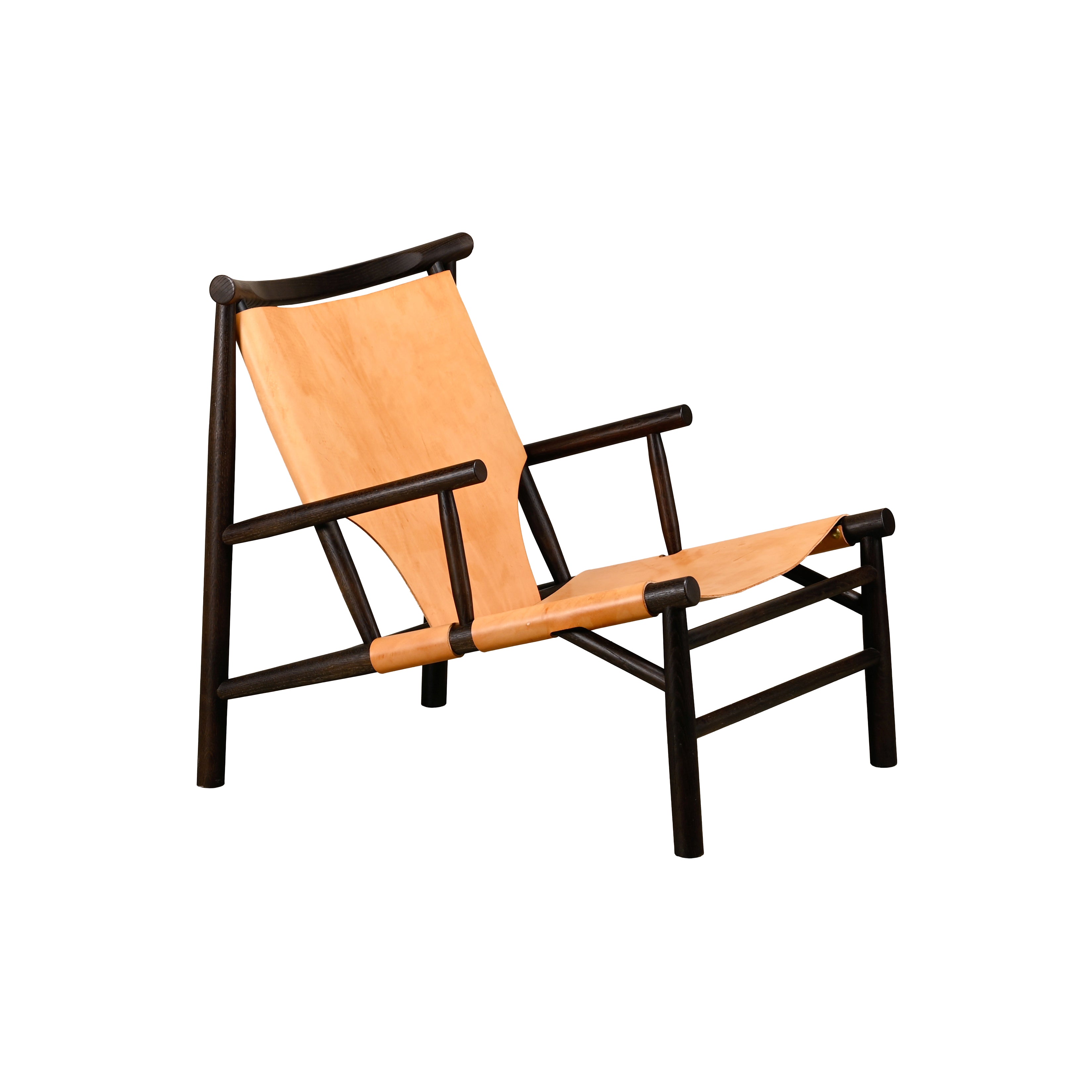 Norr11_Samurai_Lounge_Chair_in_Oak_and_Saddle_Leather,_Denmark