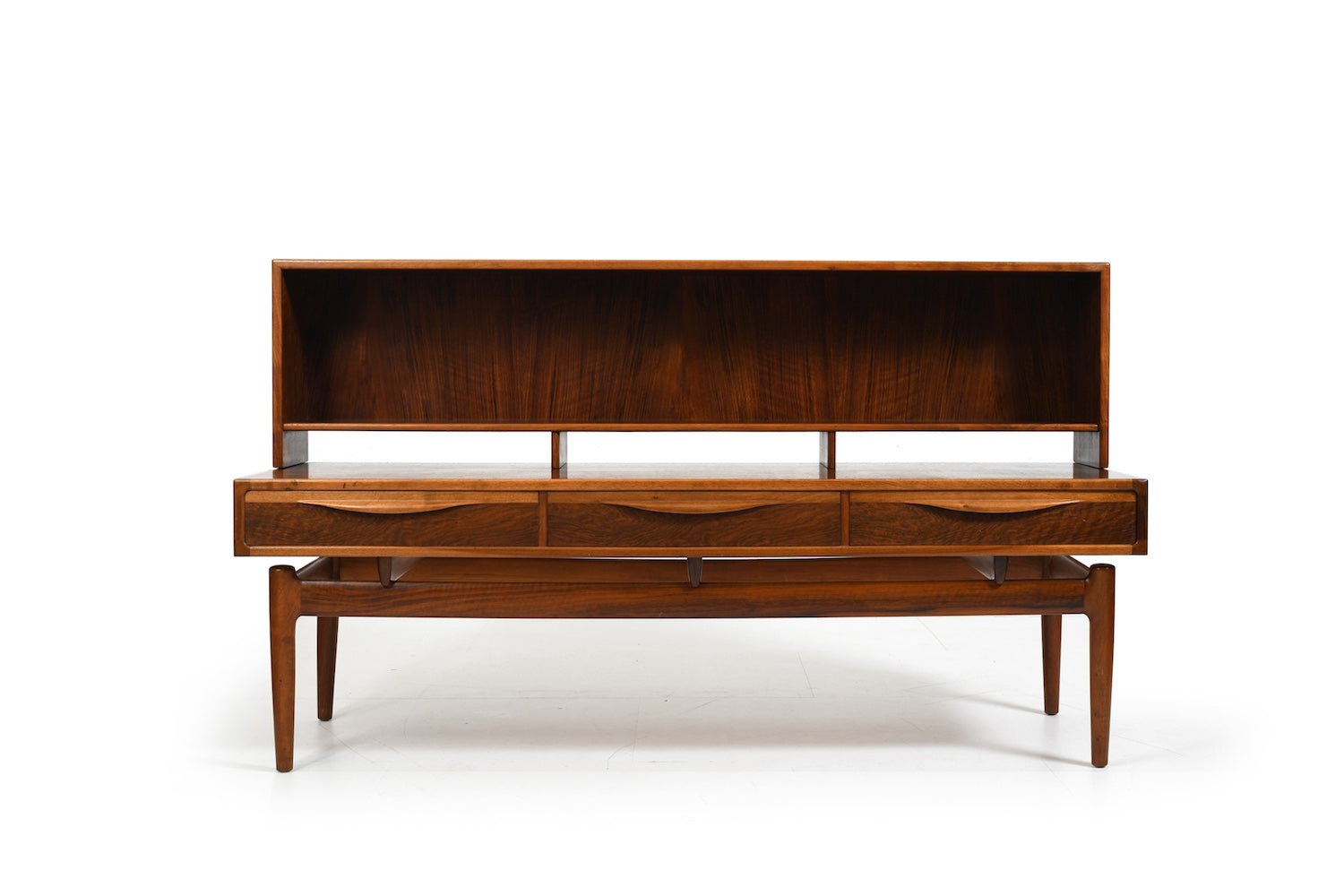 Kurt_Østervig_Low_Walnut_Sideboard_with_Bookcase_Top_1950s