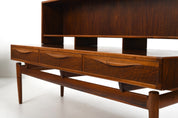 Kurt_Østervig_Low_Walnut_Sideboard_with_Bookcase_Top_1950s