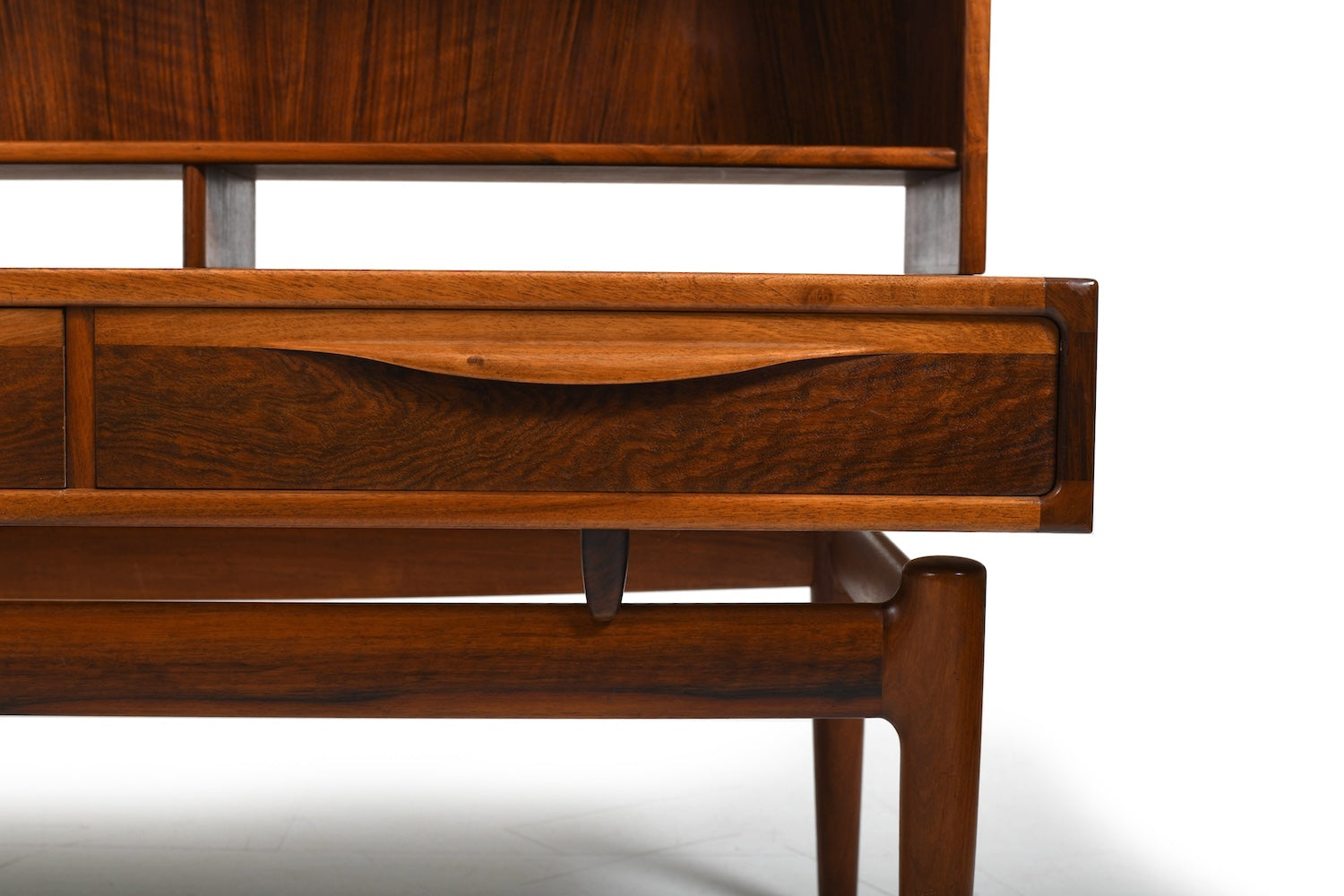 Kurt_Østervig_Low_Walnut_Sideboard_with_Bookcase_Top_1950s
