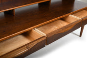 Kurt_Østervig_Low_Walnut_Sideboard_with_Bookcase_Top_1950s