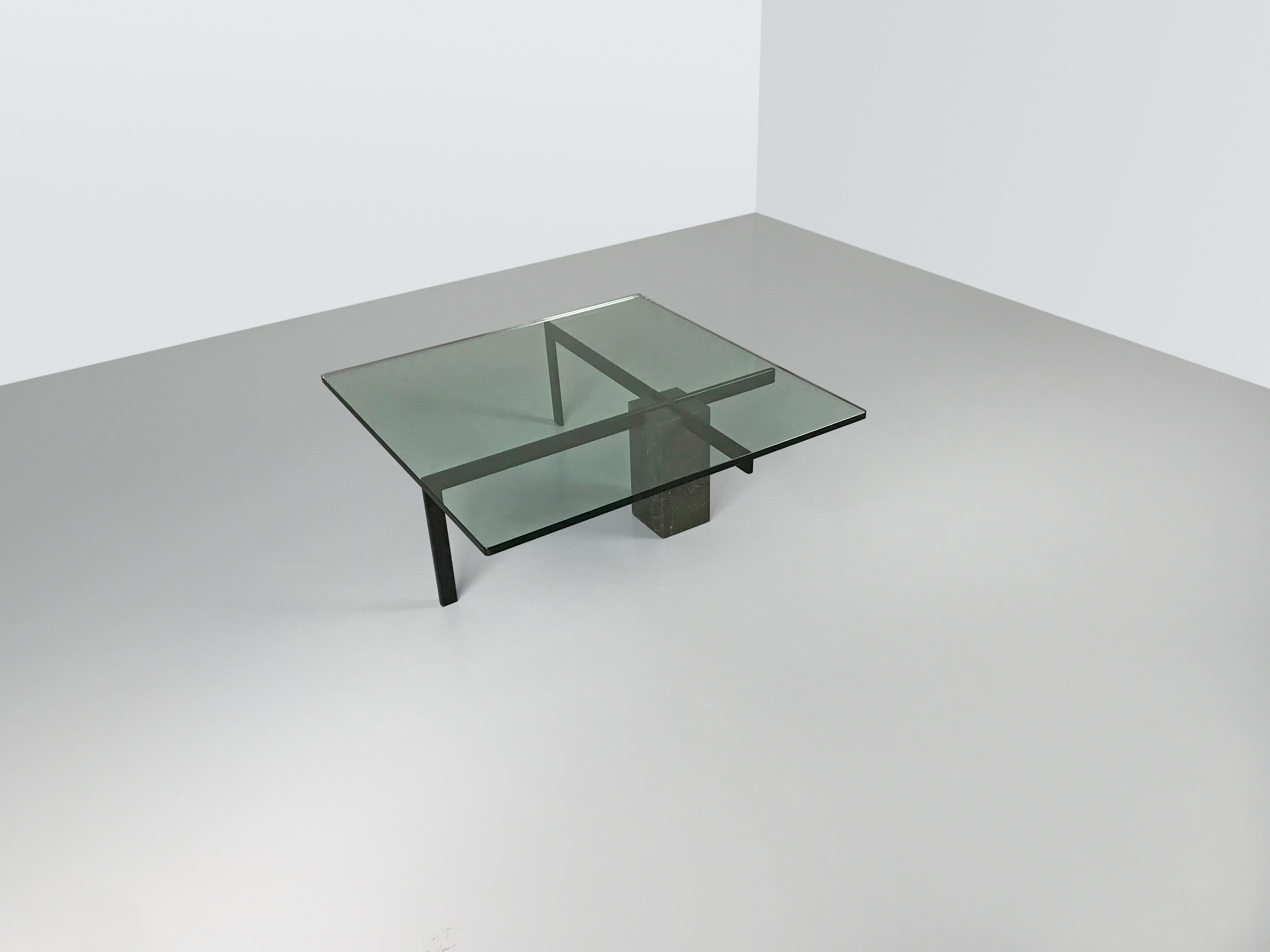 KW1_glass,_metal_and_granite_coffee_table_by_Hank_Kwint_for_Metaform_1980s