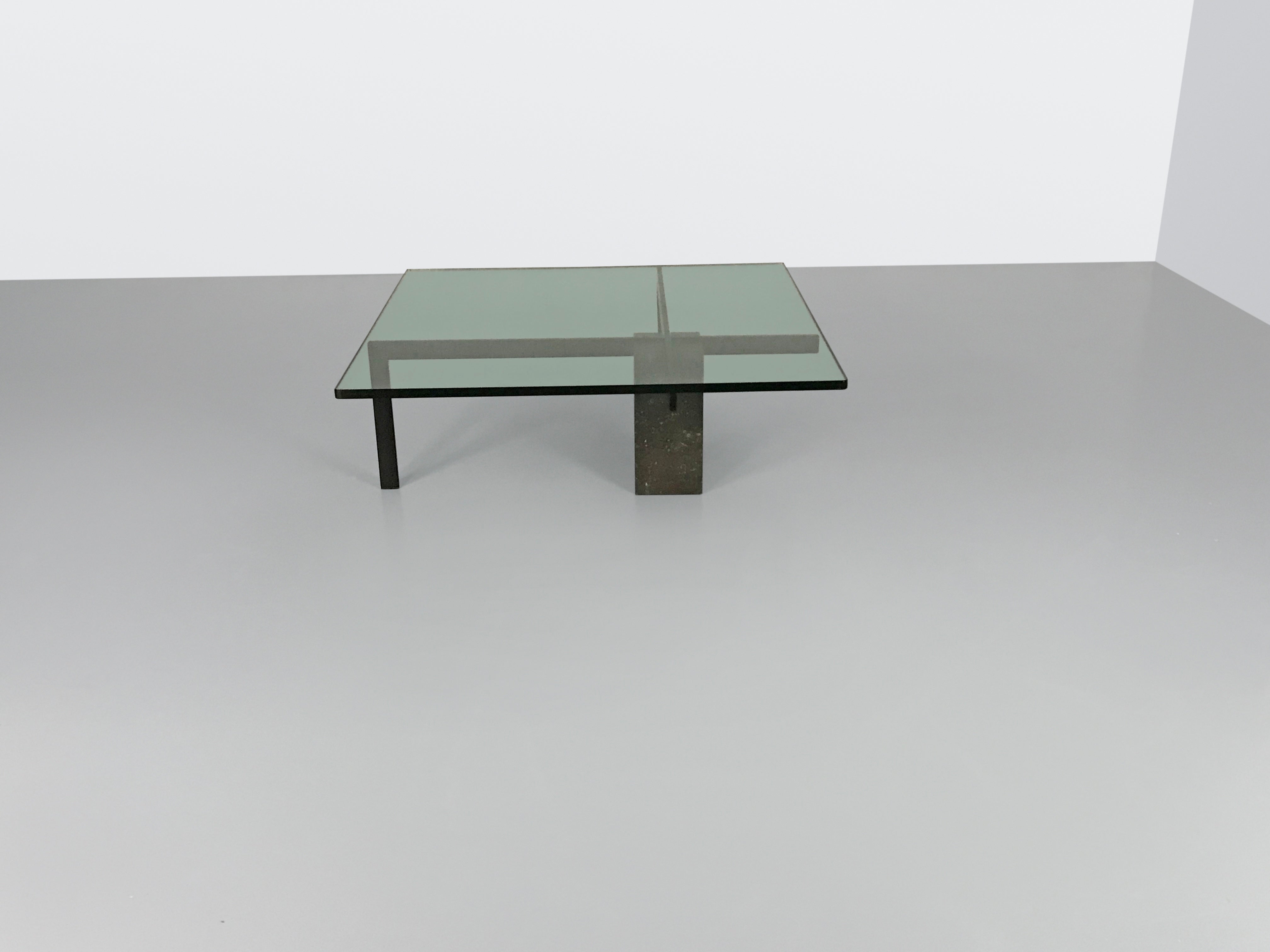 KW1_glass,_metal_and_granite_coffee_table_by_Hank_Kwint_for_Metaform_1980s
