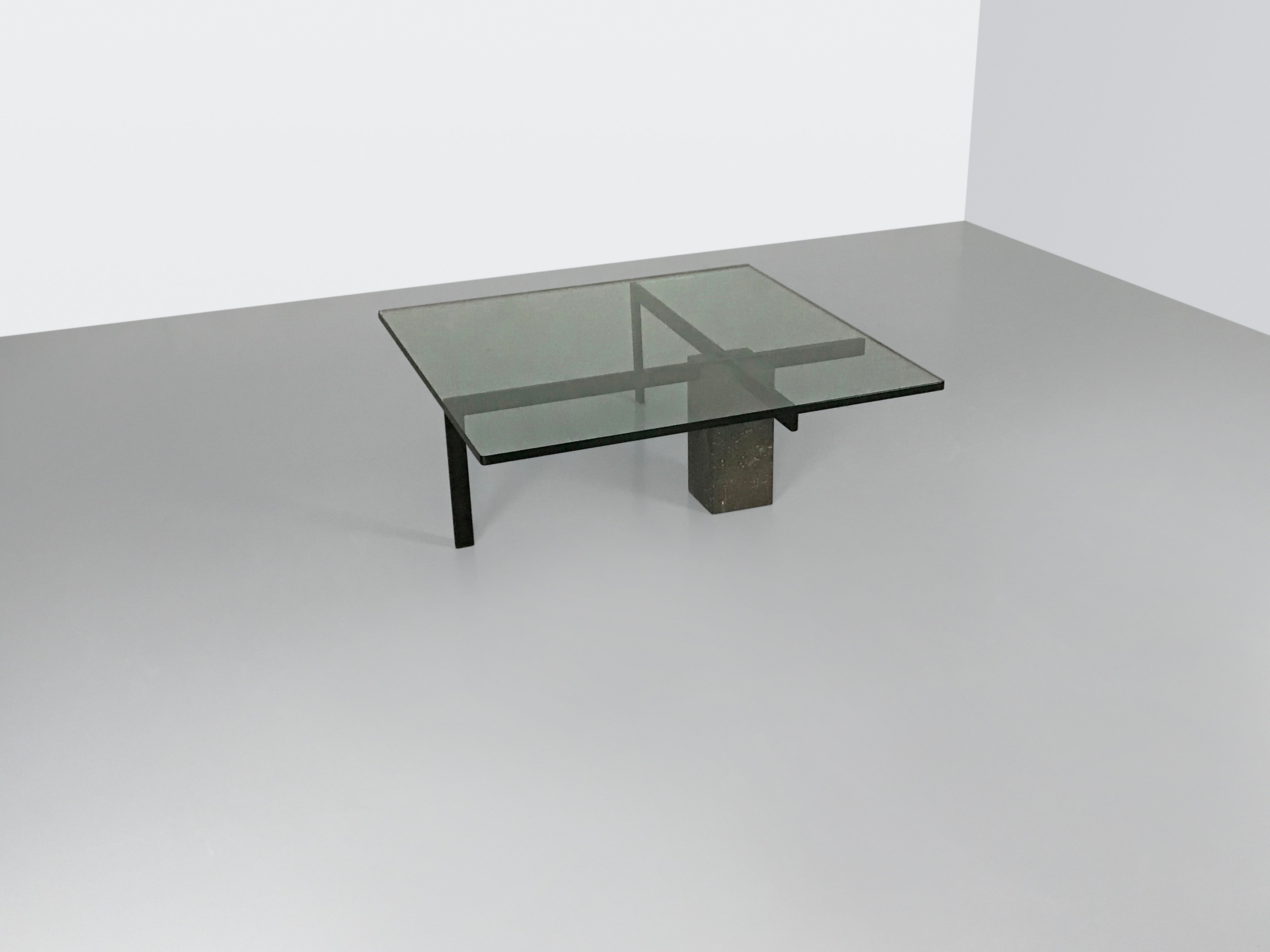 KW1_glass,_metal_and_granite_coffee_table_by_Hank_Kwint_for_Metaform_1980s