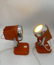 Set_of_2_Space_Age_Table_Lamps_by_Reggiani,_Orange_Metal_Spotlights,_Italian_Design,_1970s