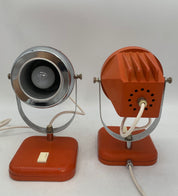 Set_of_2_Space_Age_Table_Lamps_by_Reggiani,_Orange_Metal_Spotlights,_Italian_Design,_1970s