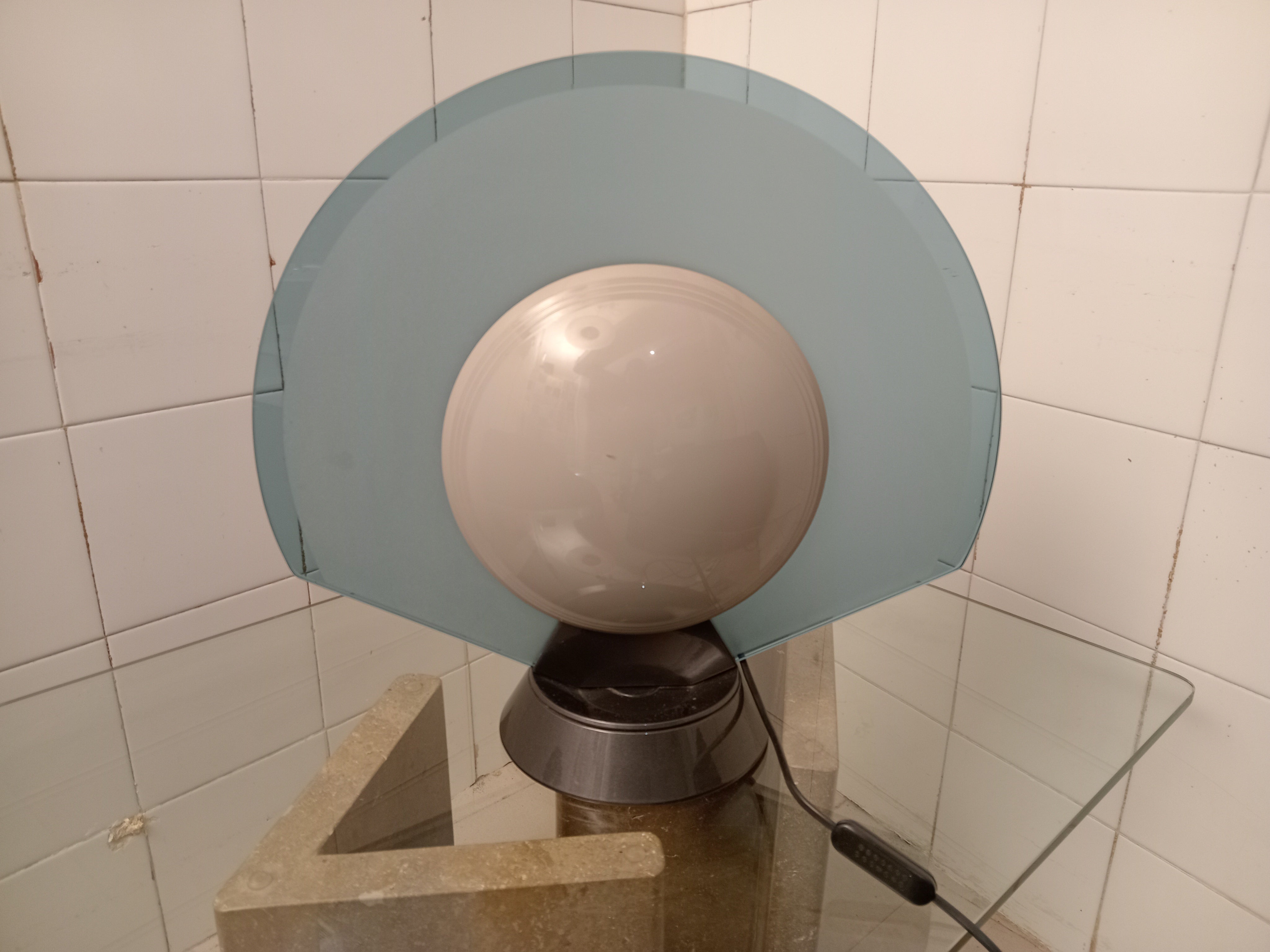 1980s_Adjustable_Table_Lamp_by_Pier_Giuseppe_Ramella_for_Arteluce,_Glass,_Metal_and_Methacrylate