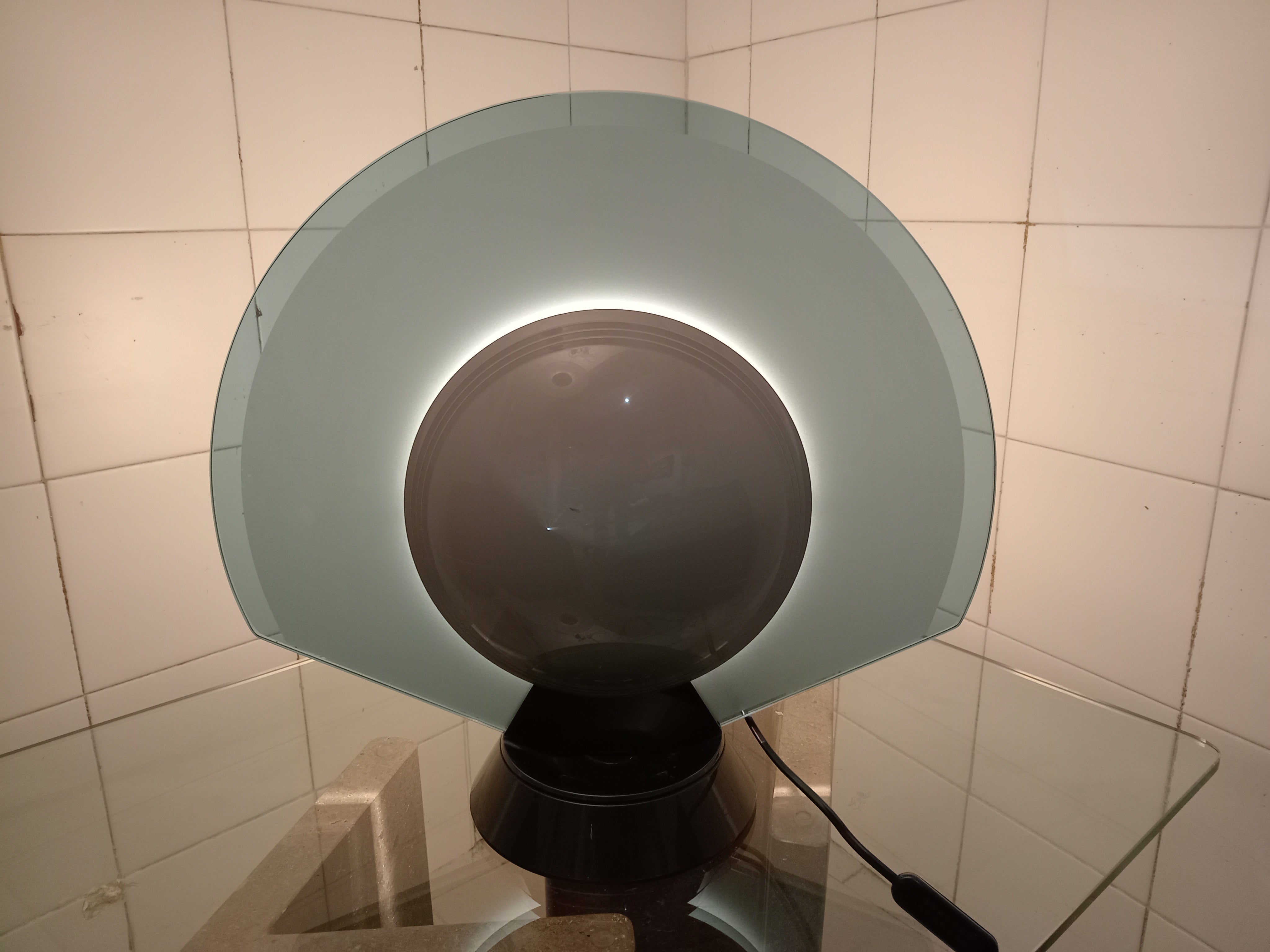 1980s_Adjustable_Table_Lamp_by_Pier_Giuseppe_Ramella_for_Arteluce,_Glass,_Metal_and_Methacrylate