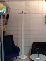 1980s_Domea_Floor_Lamp_by_Bruno_Gecchelin_for_Oluce,_White_Metal,_Adjustable_Height_and_Dimmer