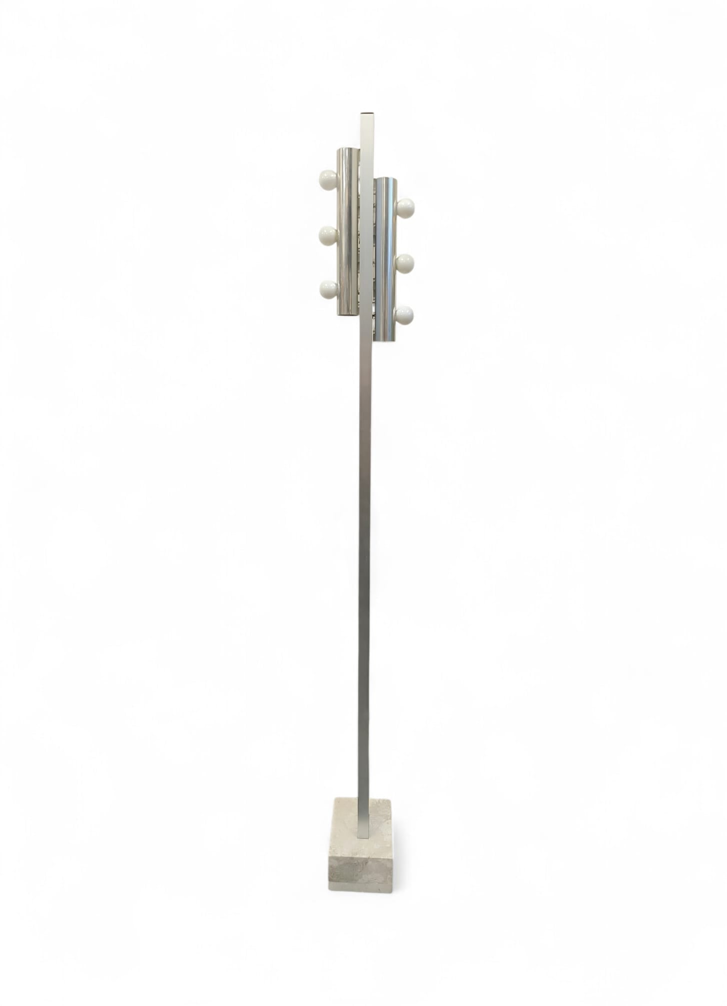 Six-Light_Floor_Lamp_by_Targetti_with_Travertine_Base,_1970s,_Italy