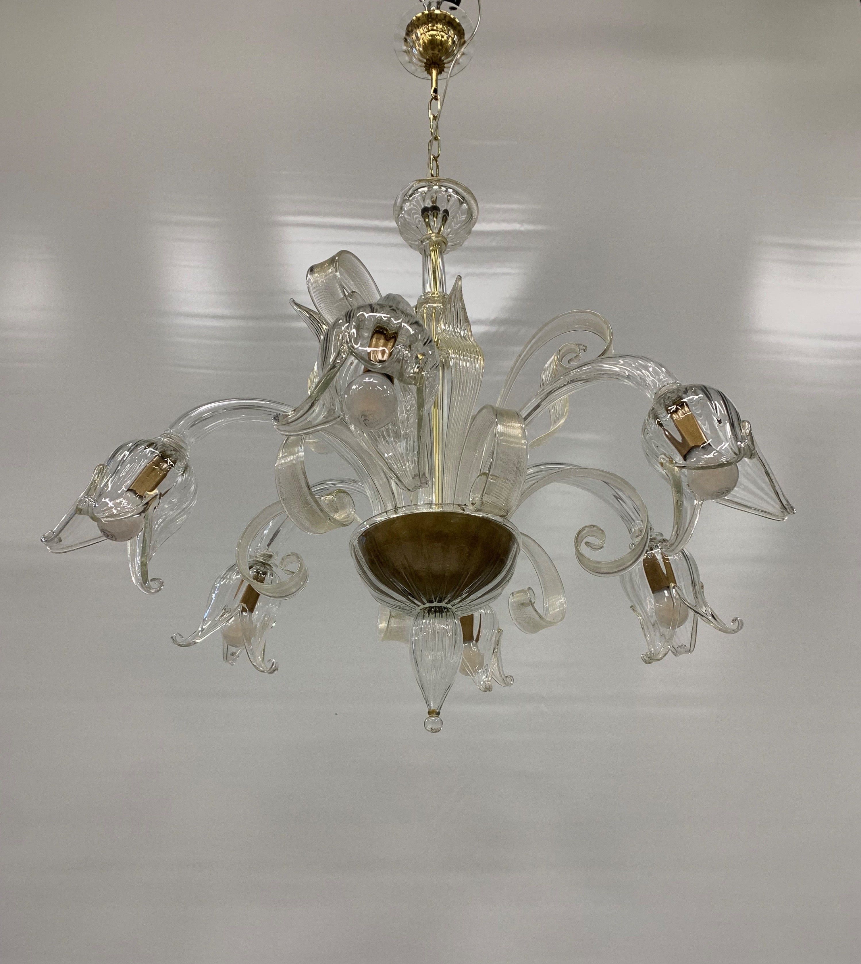 Seguso_Attributed_Murano_Glass_6_Light_Chandelier,_Italy,_1970s