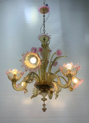 Cesare_Toso_Attributed_Murano_Glass_6_Light_Floral_Chandelier,_Italy