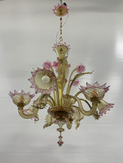 Cesare_Toso_Attributed_Murano_Glass_6_Light_Floral_Chandelier,_Italy