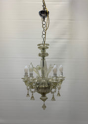 G._Ferro_by_Smoked_Murano_Glass_Chandelier,_5_Light,_Italy,_1950s