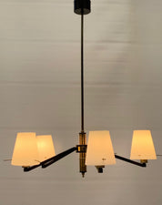 Stilnovo_Attributed_Five_Light_Chandelier_in_Black_Metal,_Brass_and_Opaline_Glass,_Italy