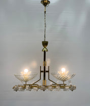 Art_Deco_Pendant_Chandelier_in_Brass_and_Signed_Seguso_Crystal_Glass,_Italy