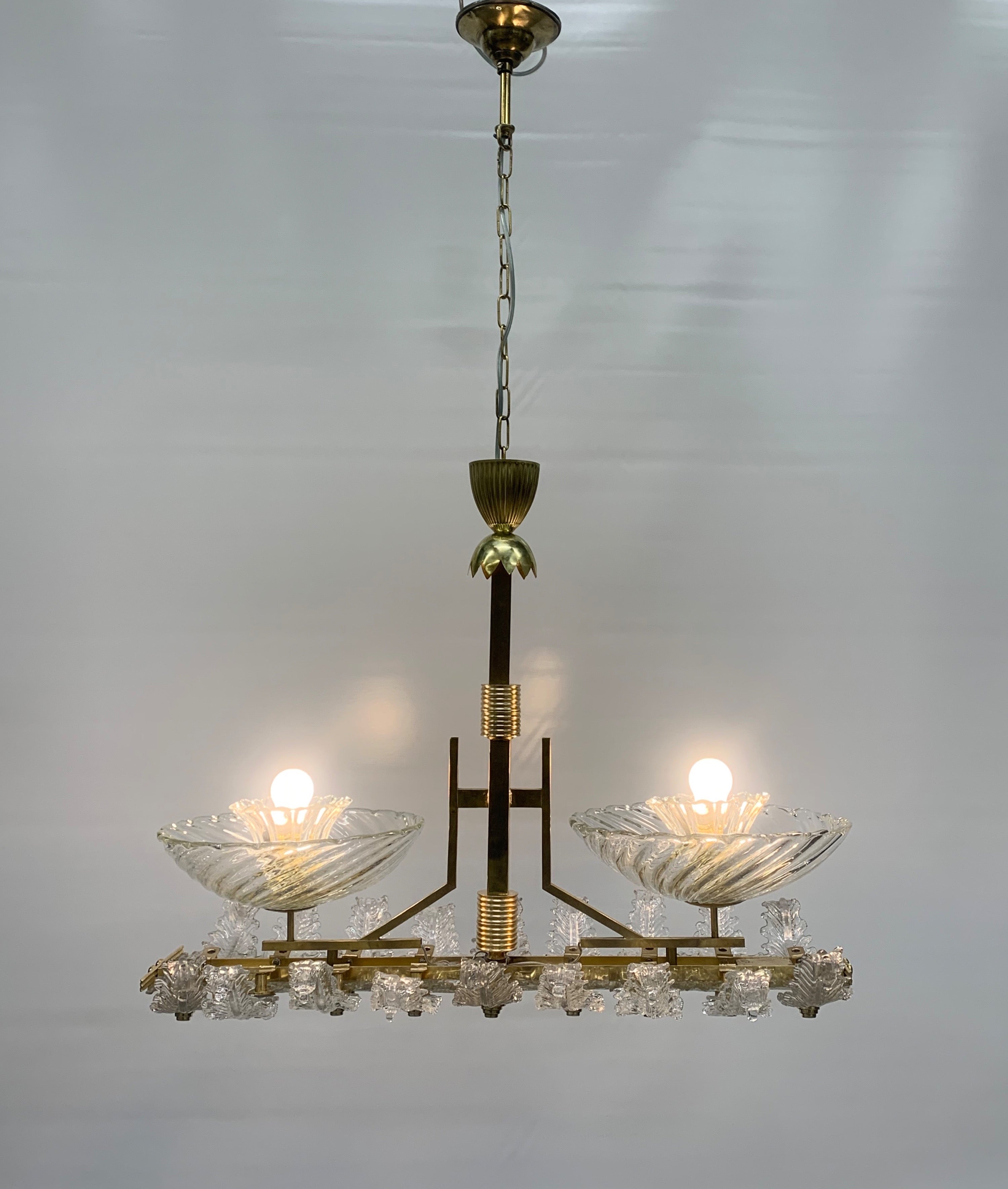 Art_Deco_Pendant_Chandelier_in_Brass_and_Signed_Seguso_Crystal_Glass,_Italy