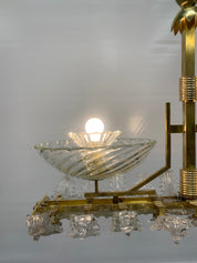 Art_Deco_Pendant_Chandelier_in_Brass_and_Signed_Seguso_Crystal_Glass,_Italy
