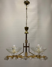 Art_Deco_Pendant_Chandelier_in_Brass_and_Signed_Seguso_Crystal_Glass,_Italy