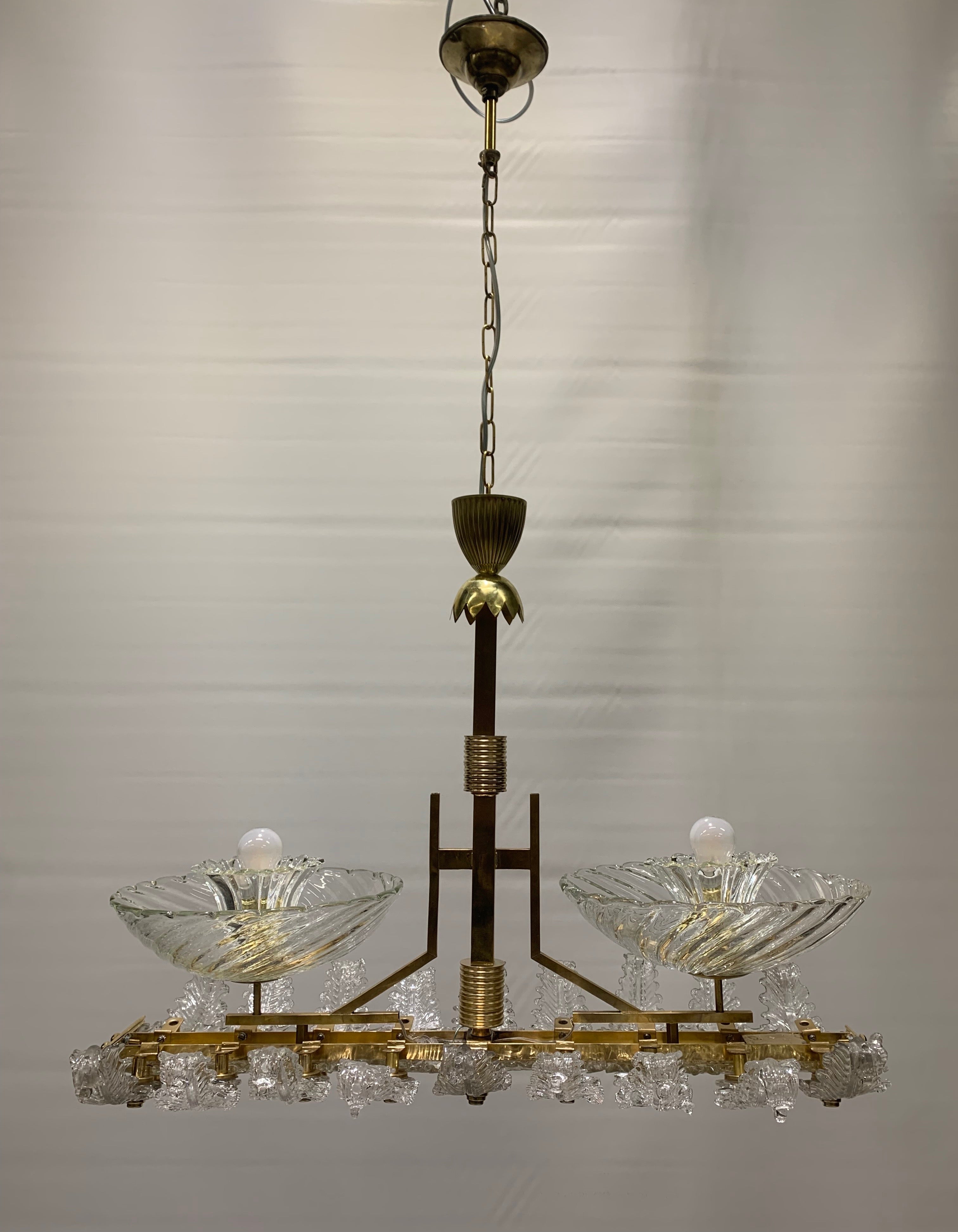 Art_Deco_Pendant_Chandelier_in_Brass_and_Signed_Seguso_Crystal_Glass,_Italy