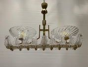 Art_Deco_Pendant_Chandelier_in_Brass_and_Signed_Seguso_Crystal_Glass,_Italy