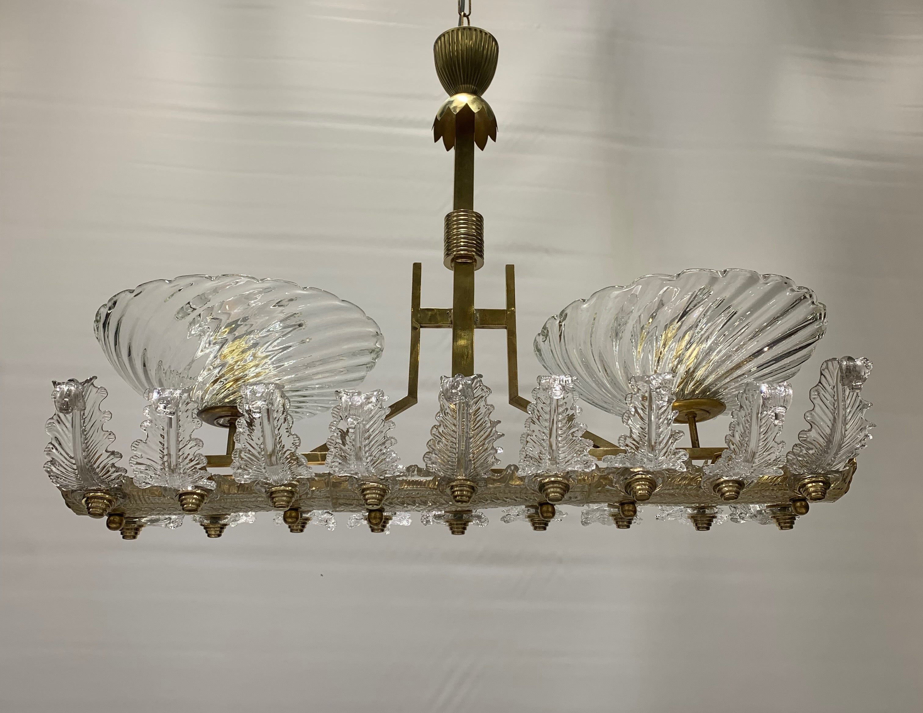 Art_Deco_Pendant_Chandelier_in_Brass_and_Signed_Seguso_Crystal_Glass,_Italy