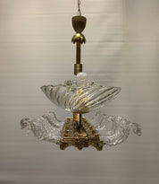 Art_Deco_Pendant_Chandelier_in_Brass_and_Signed_Seguso_Crystal_Glass,_Italy