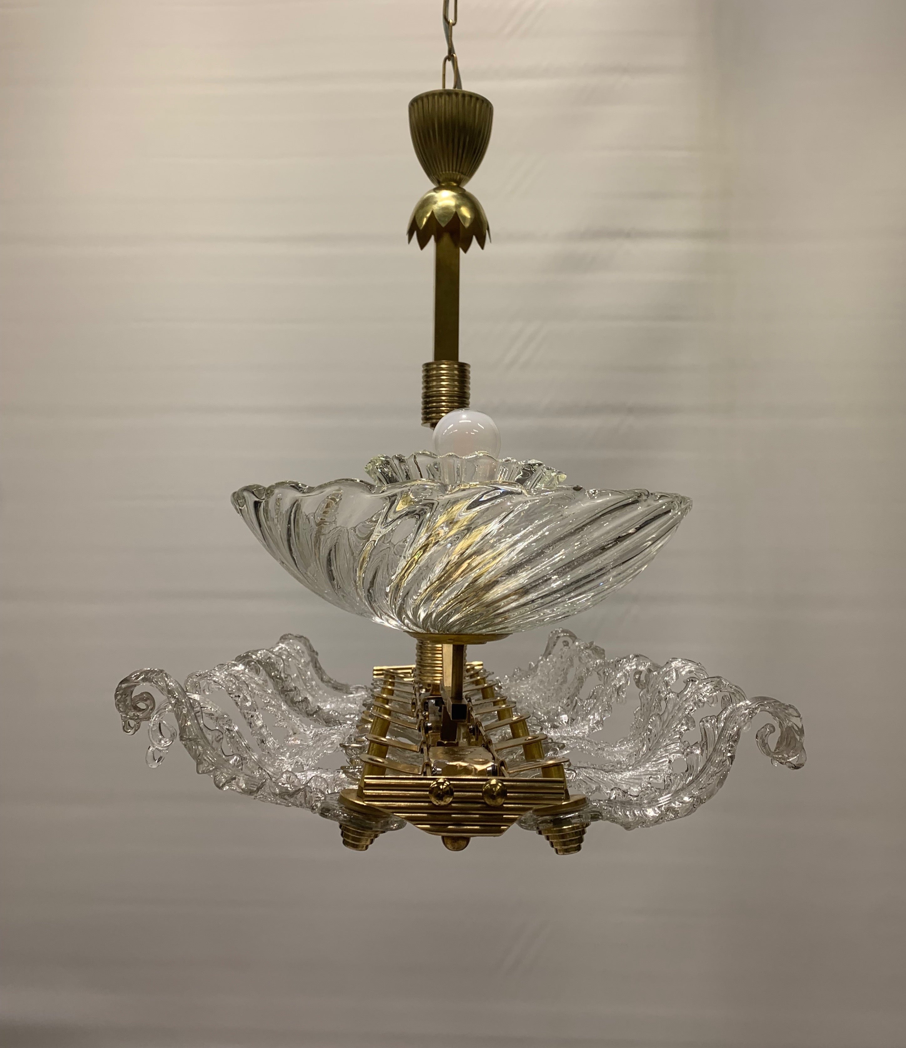 Art_Deco_Pendant_Chandelier_in_Brass_and_Signed_Seguso_Crystal_Glass,_Italy
