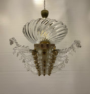 Art_Deco_Pendant_Chandelier_in_Brass_and_Signed_Seguso_Crystal_Glass,_Italy