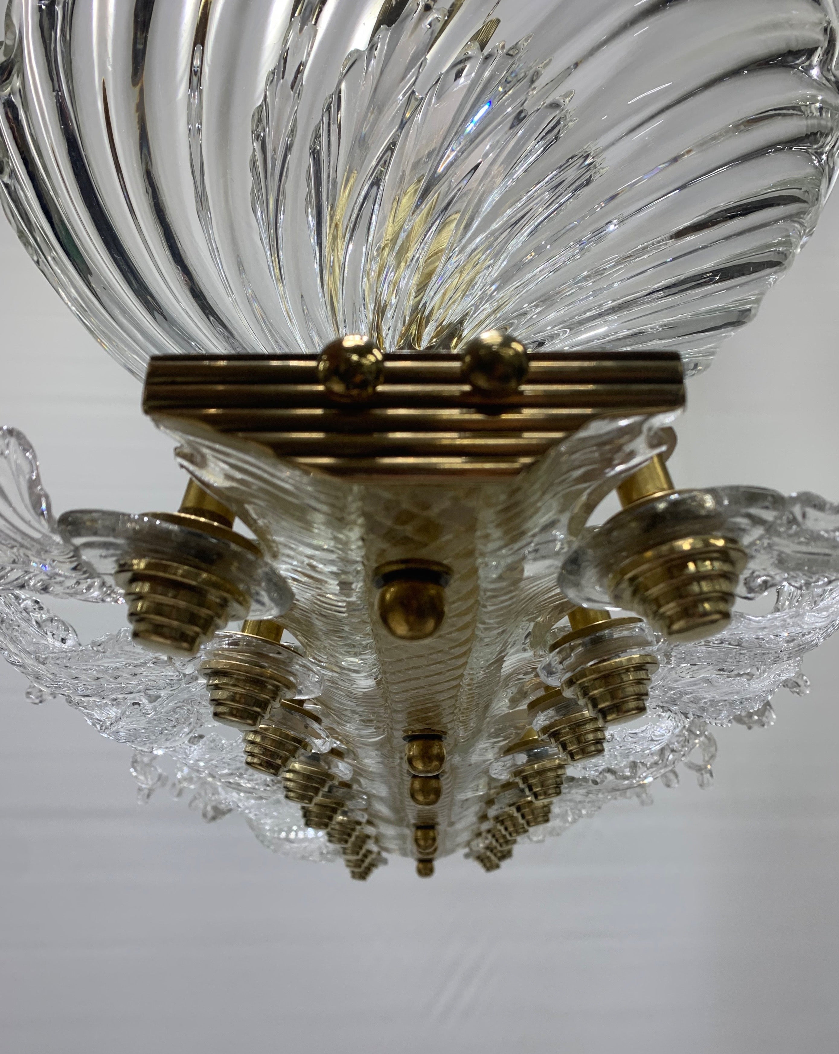 Art_Deco_Pendant_Chandelier_in_Brass_and_Signed_Seguso_Crystal_Glass,_Italy