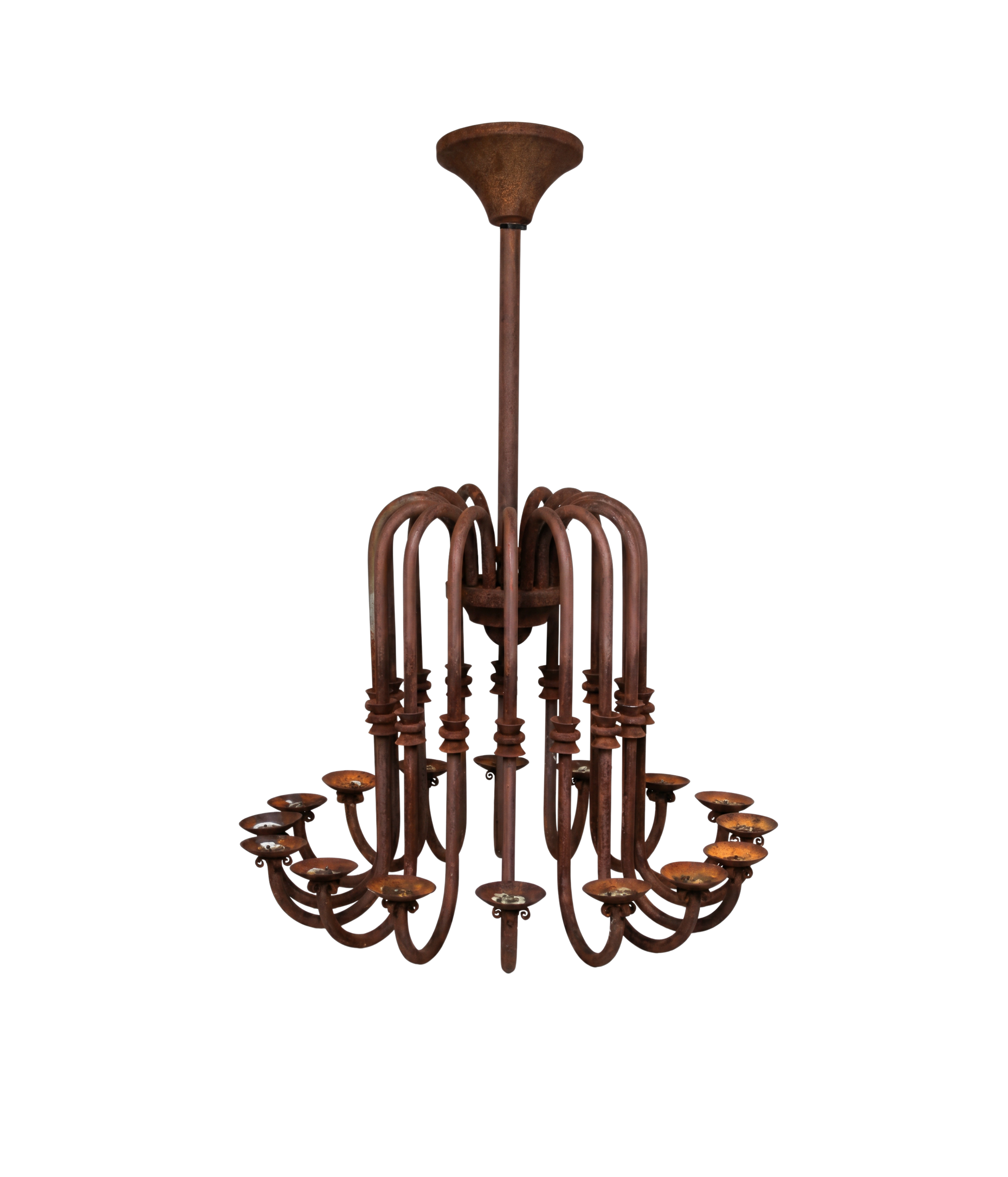 Large_Antique_16_Arm_Candle_Chandelier_with_Aged_Patina,_Rustic_European_Iron_Lighting