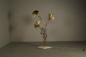 Large_brass_flamingo_floor_lamp_with_sculptural_Ginkgo_leaves,_Italy,_1970s