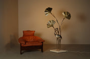 Large_brass_flamingo_floor_lamp_with_sculptural_Ginkgo_leaves,_Italy,_1970s