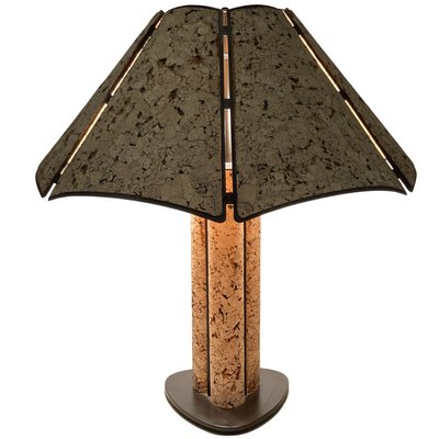 Large_Cork_and_Black_Metal_Table_Lamp_in_the_Style_of_Ingo_Maurer,_1970s,_Germany