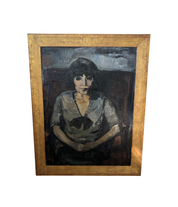 Large_Double-Sided_Portrait_Painting_by_Arnout_Colnot,_Bergen_School,_Netherlands,_circa_1950s