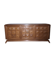 Large_French_Brutalist_Walnut_Sideboard_with_Carved_Panels,_1940s,_Charles_Dudouyt_Style