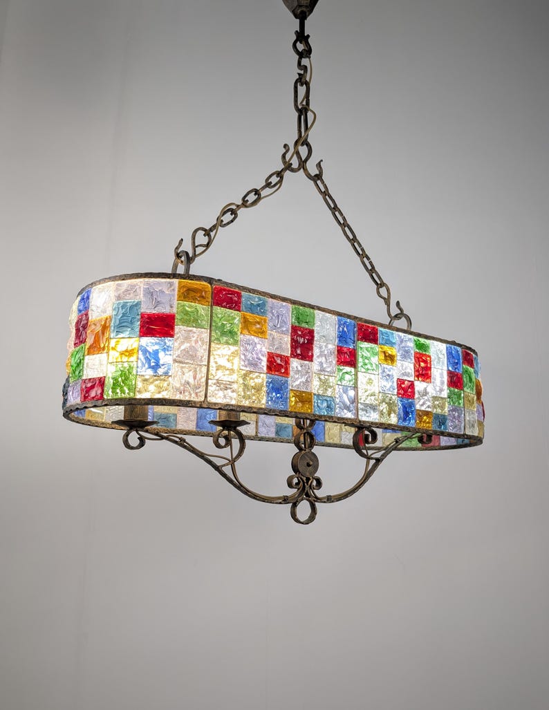 Large_Italian_Multicolor_Hammered_Glass_and_Wrought_Iron_Chandelier