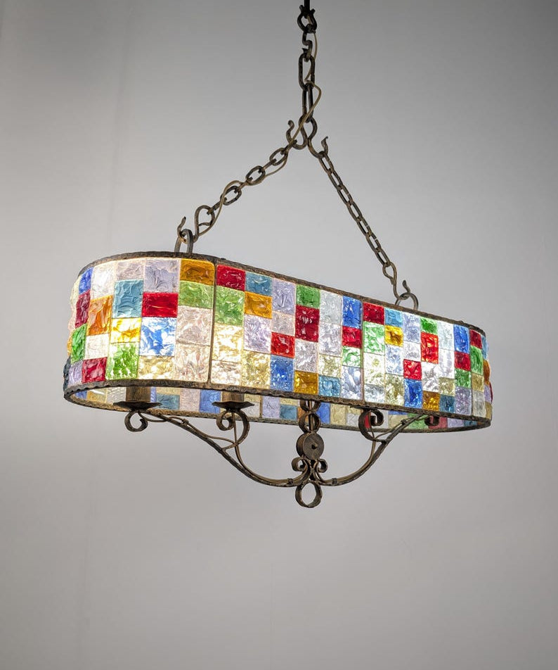Large_Italian_Multicolor_Hammered_Glass_and_Wrought_Iron_Chandelier