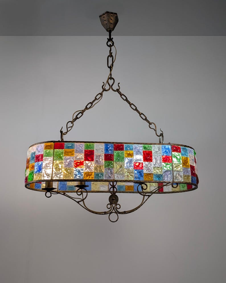 Large_Italian_Multicolor_Hammered_Glass_and_Wrought_Iron_Chandelier