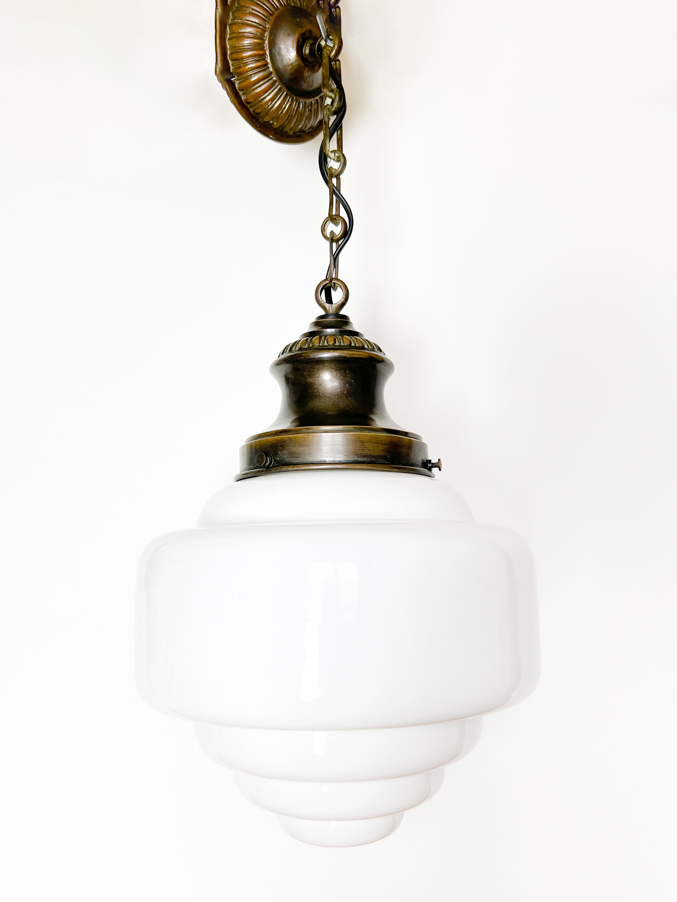 Art_Deco_Opaline_Glass_Tiered_Pendant_Lamp_with_Brass_Fixtures,_France_Early_20th_Century