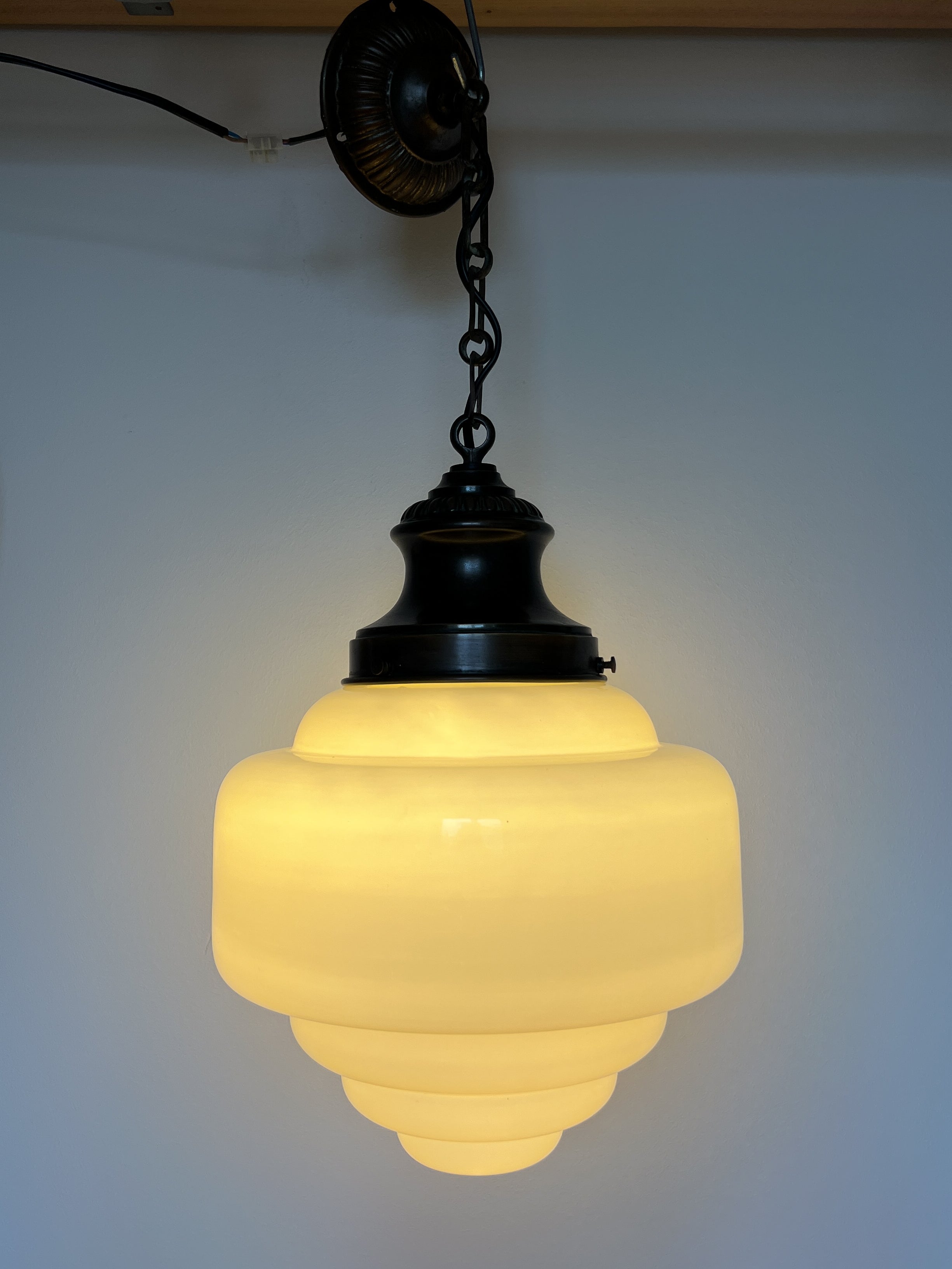 Art_Deco_Opaline_Glass_Tiered_Pendant_Lamp_with_Brass_Fixtures,_France_Early_20th_Century