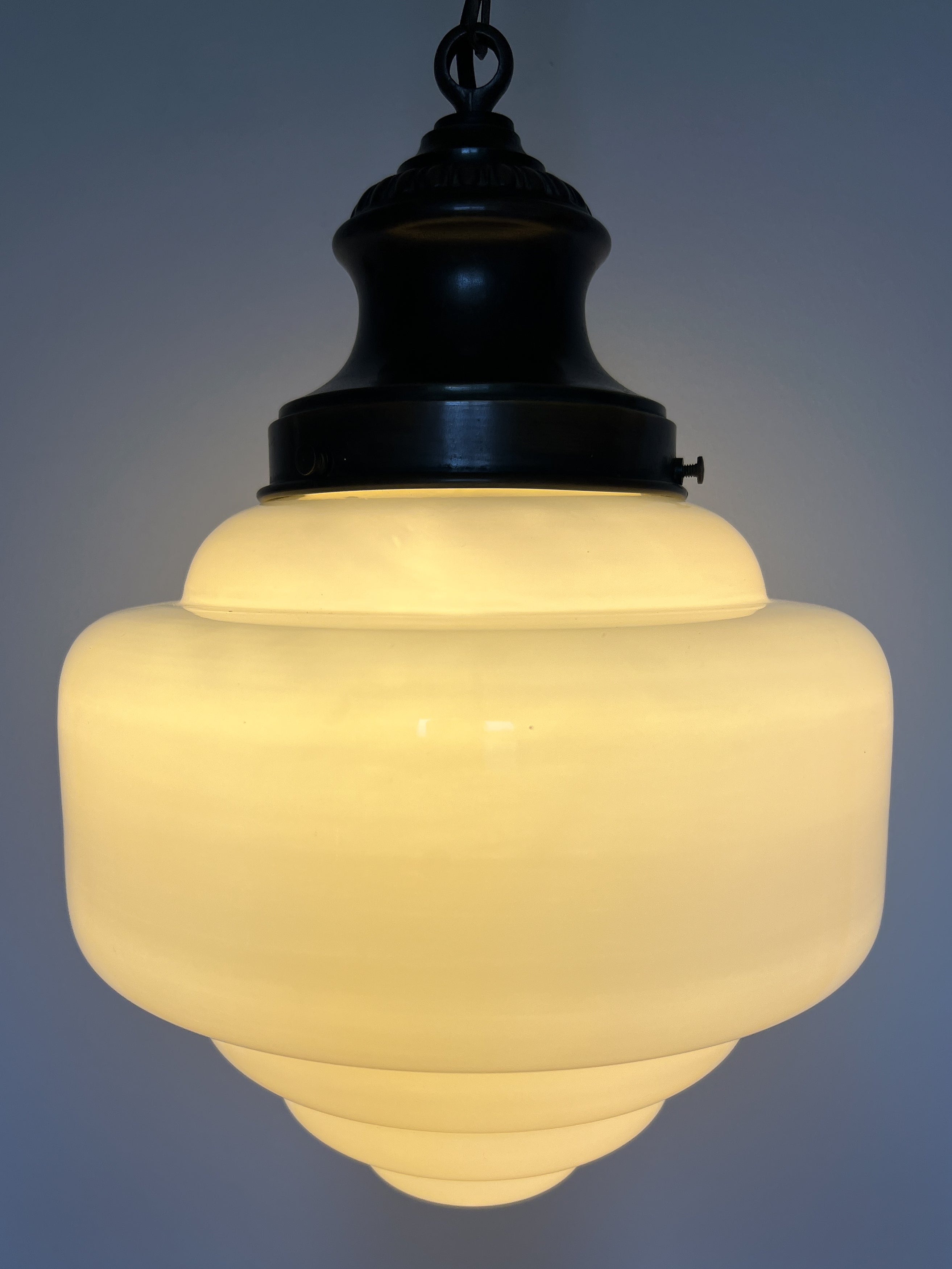 Art_Deco_Opaline_Glass_Tiered_Pendant_Lamp_with_Brass_Fixtures,_France_Early_20th_Century