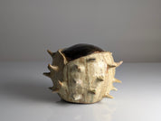 20th-Century_Sculptural_Stoneware_Chestnut_Burr_Object_in_Contrasting_Glazes
