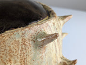 20th-Century_Sculptural_Stoneware_Chestnut_Burr_Object_in_Contrasting_Glazes