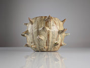 20th-Century_Sculptural_Stoneware_Chestnut_Burr_Object_in_Contrasting_Glazes