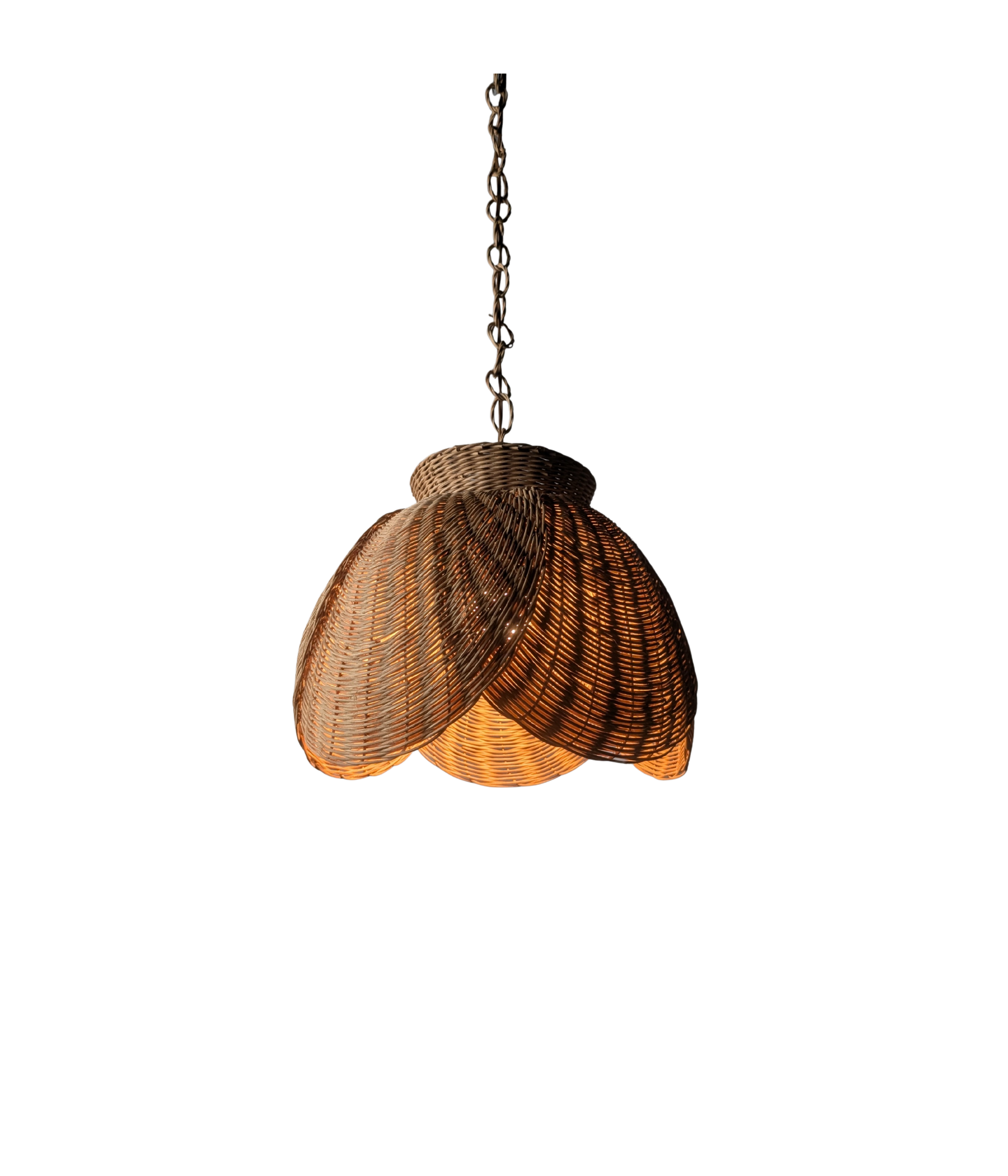 Late_20th_Century_Organic_Modern_Wicker_and_Rattan_Petal_Pendant_Lamp