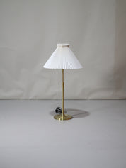 Le_Klint_328_table_lamp_Danish_vintage_brass_pleated_shade