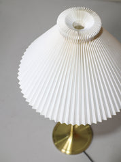 Le_Klint_328_table_lamp_Danish_vintage_brass_pleated_shade